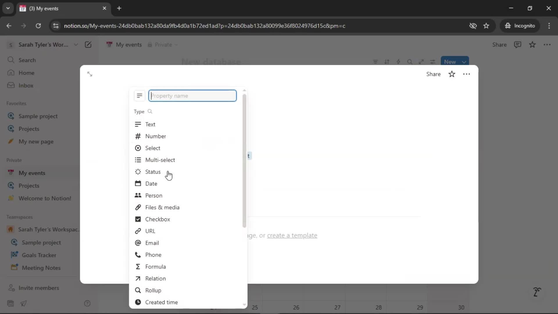 Creating a calendar screenshot
