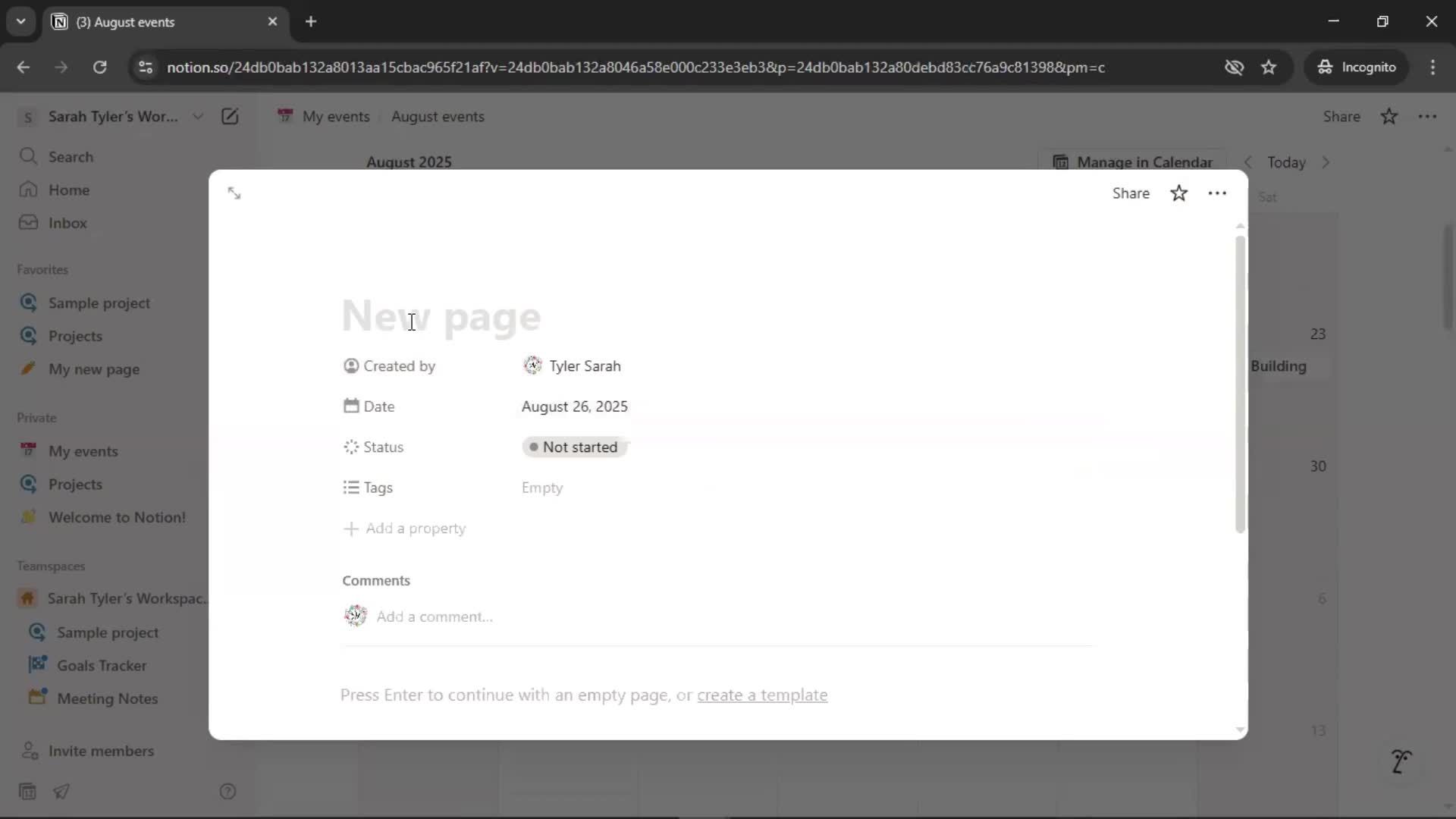 Creating a calendar screenshot