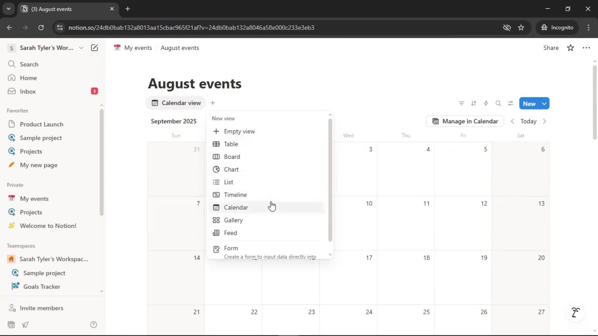 Creating a calendar screenshot