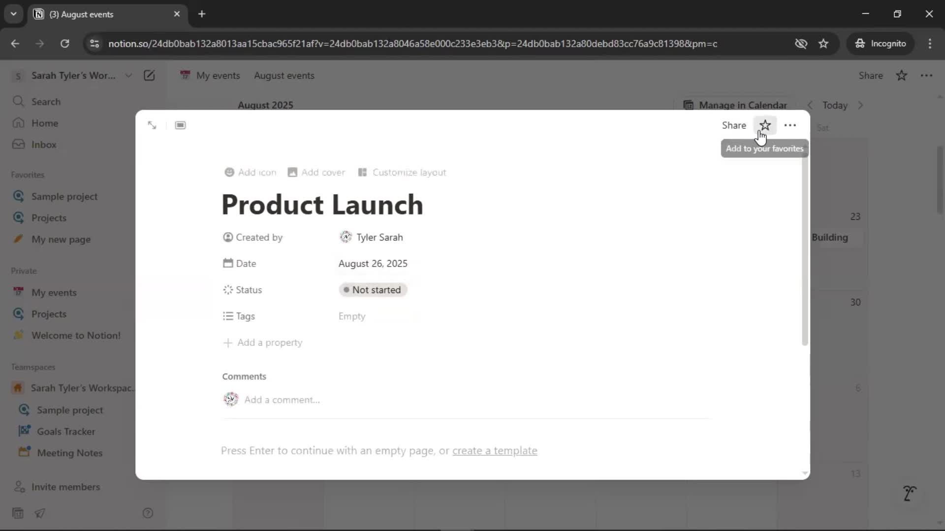 Creating a calendar screenshot