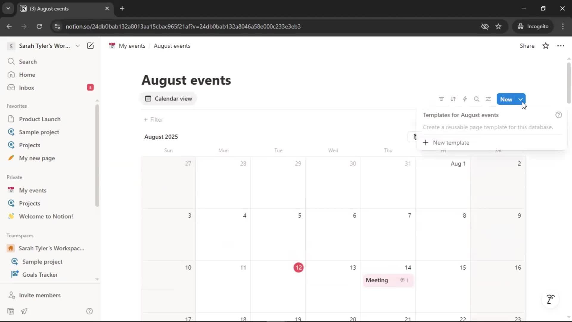 Creating a calendar screenshot