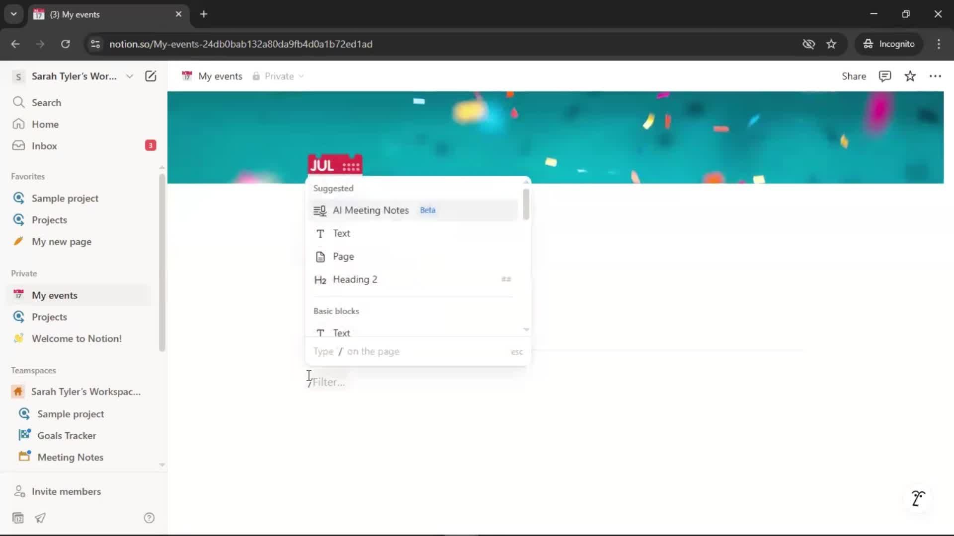Creating a calendar screenshot