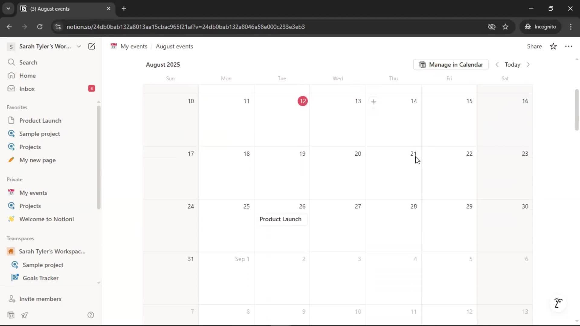 Creating a calendar screenshot