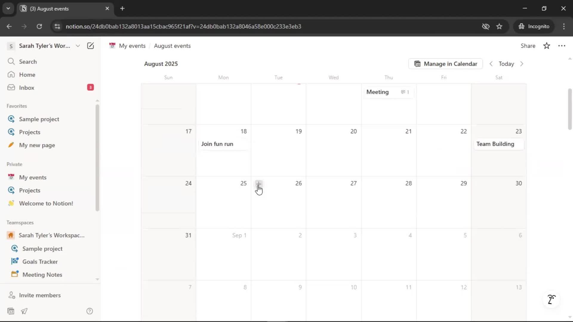 Creating a calendar screenshot