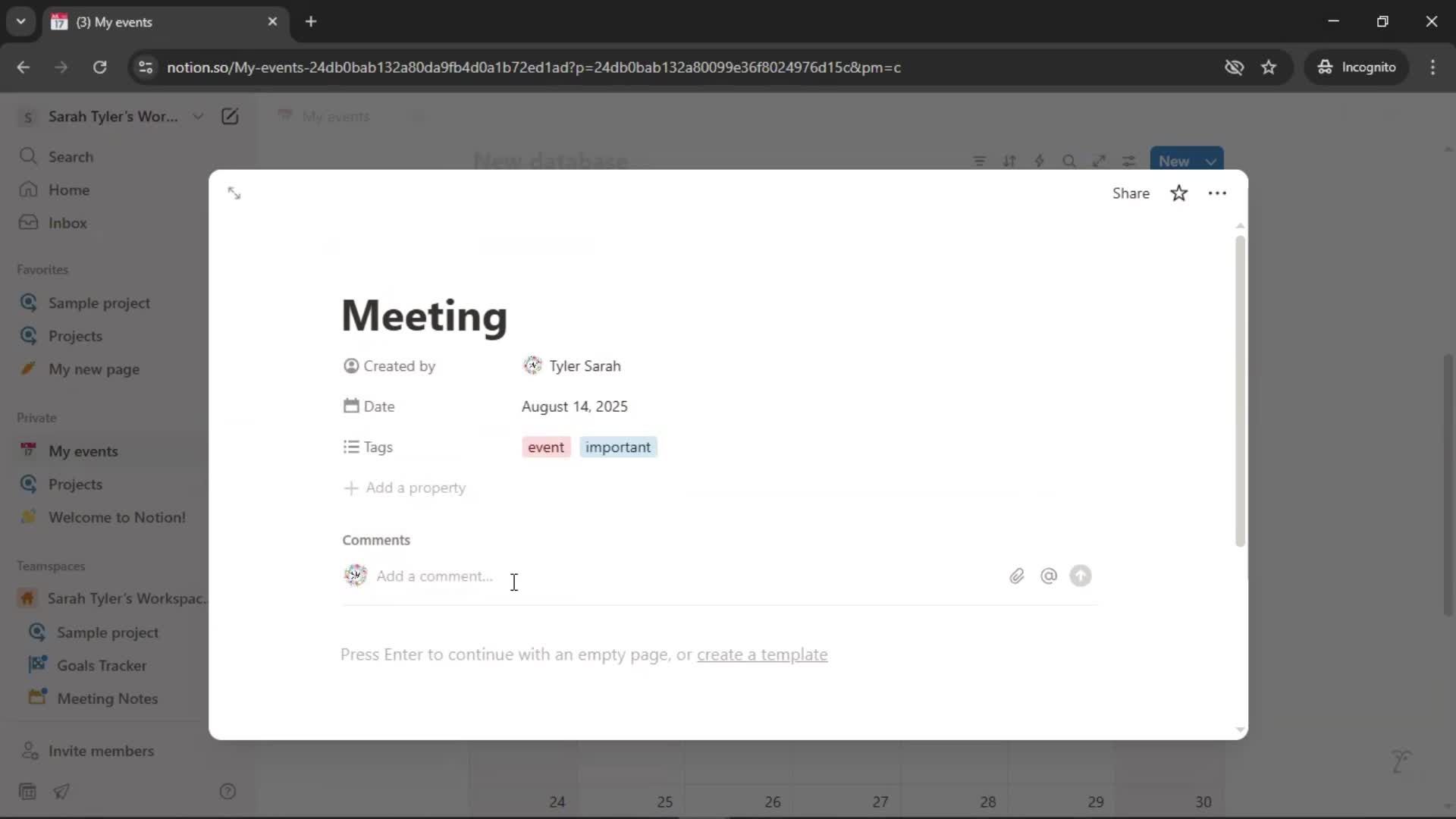 Creating a calendar screenshot
