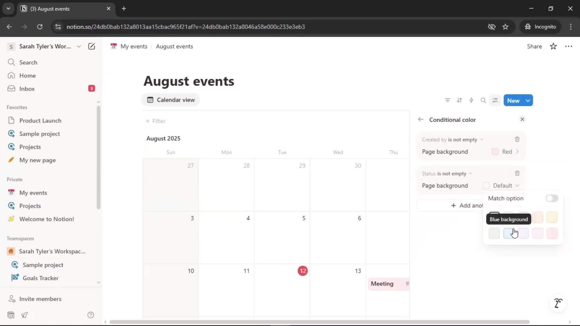 Creating a calendar screenshot