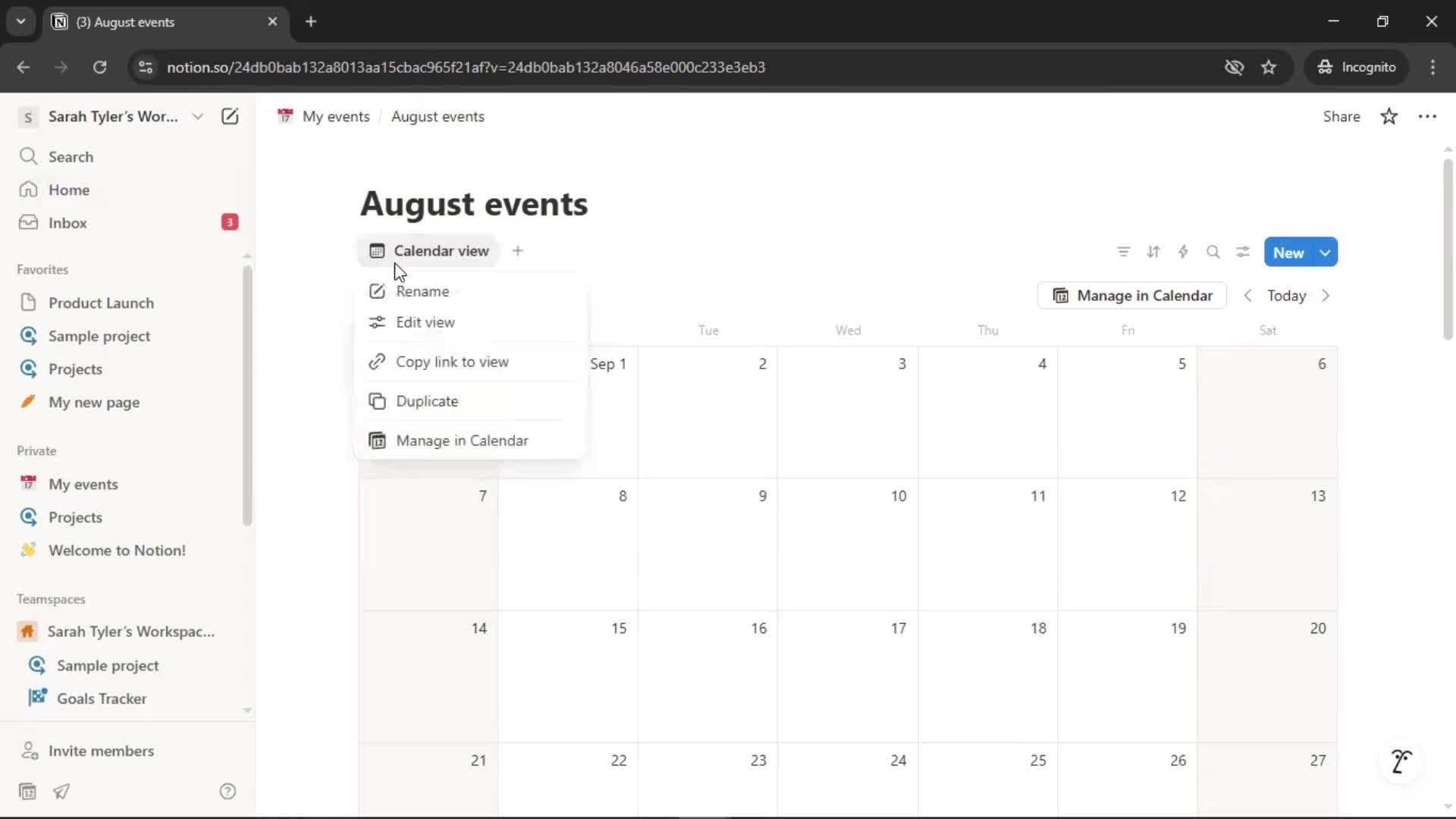 Creating a calendar screenshot