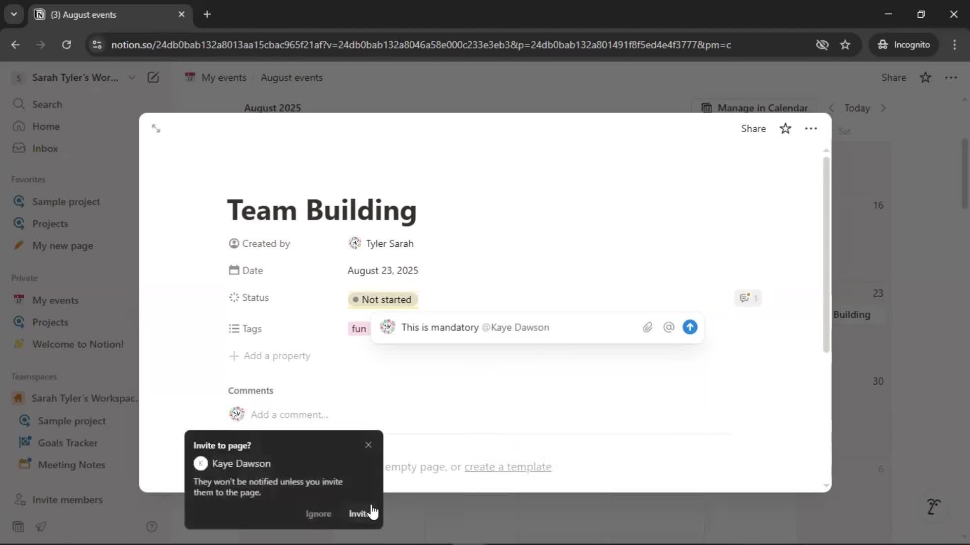 Creating a calendar screenshot
