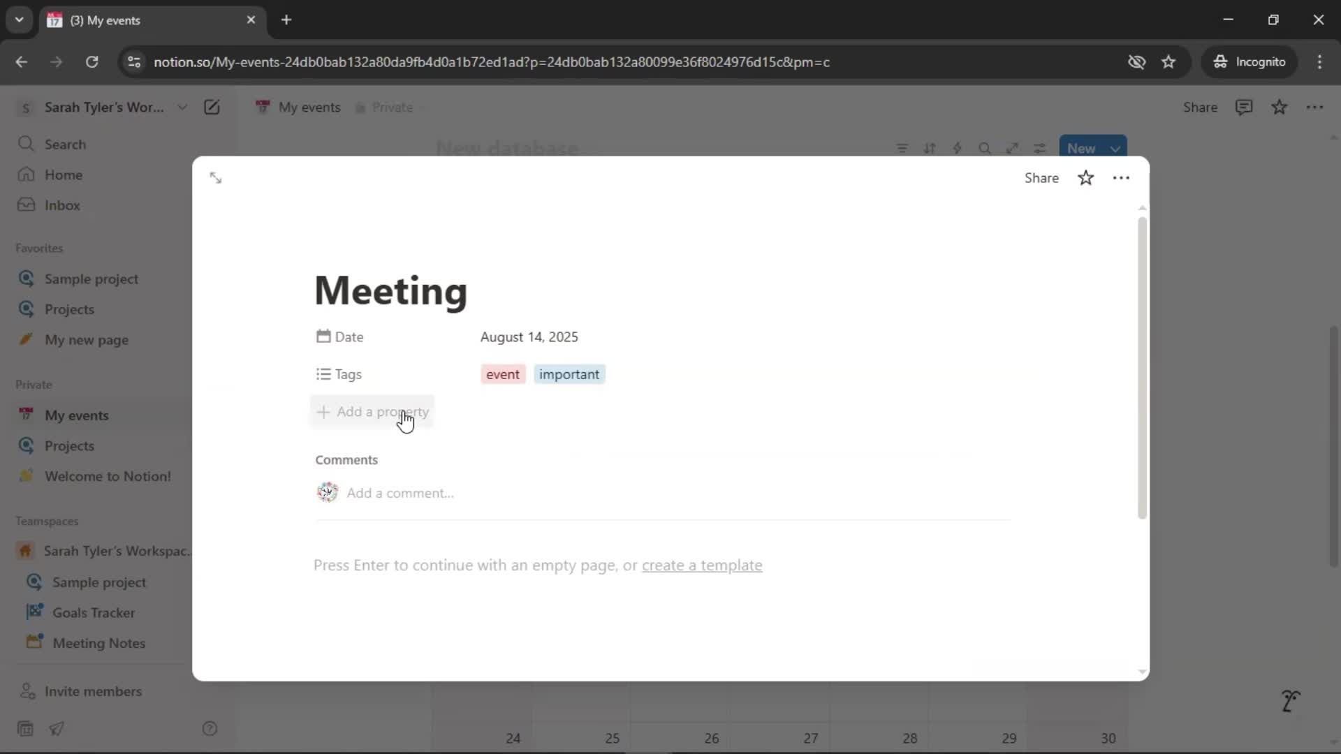 Creating a calendar screenshot