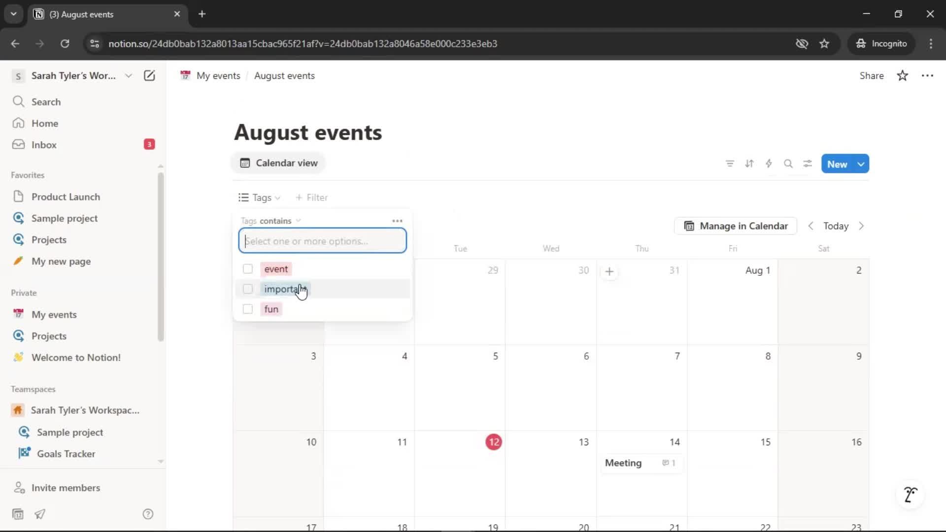 Creating a calendar screenshot
