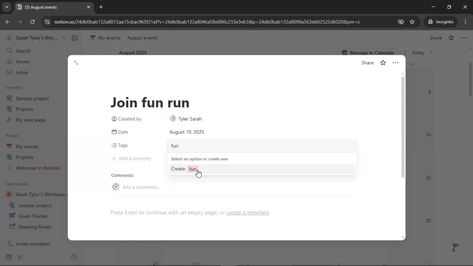 Creating a calendar screenshot
