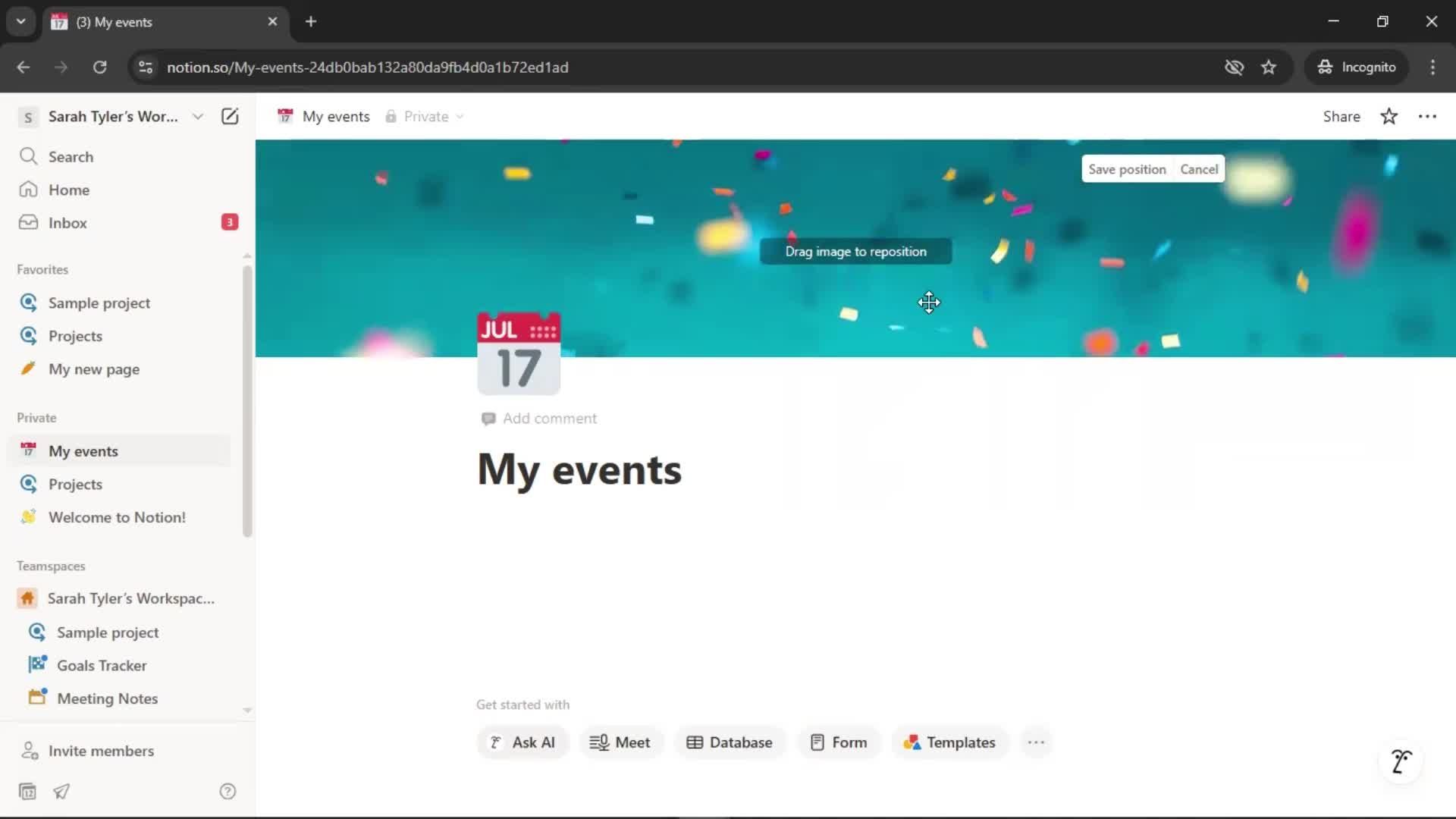 Creating a calendar screenshot