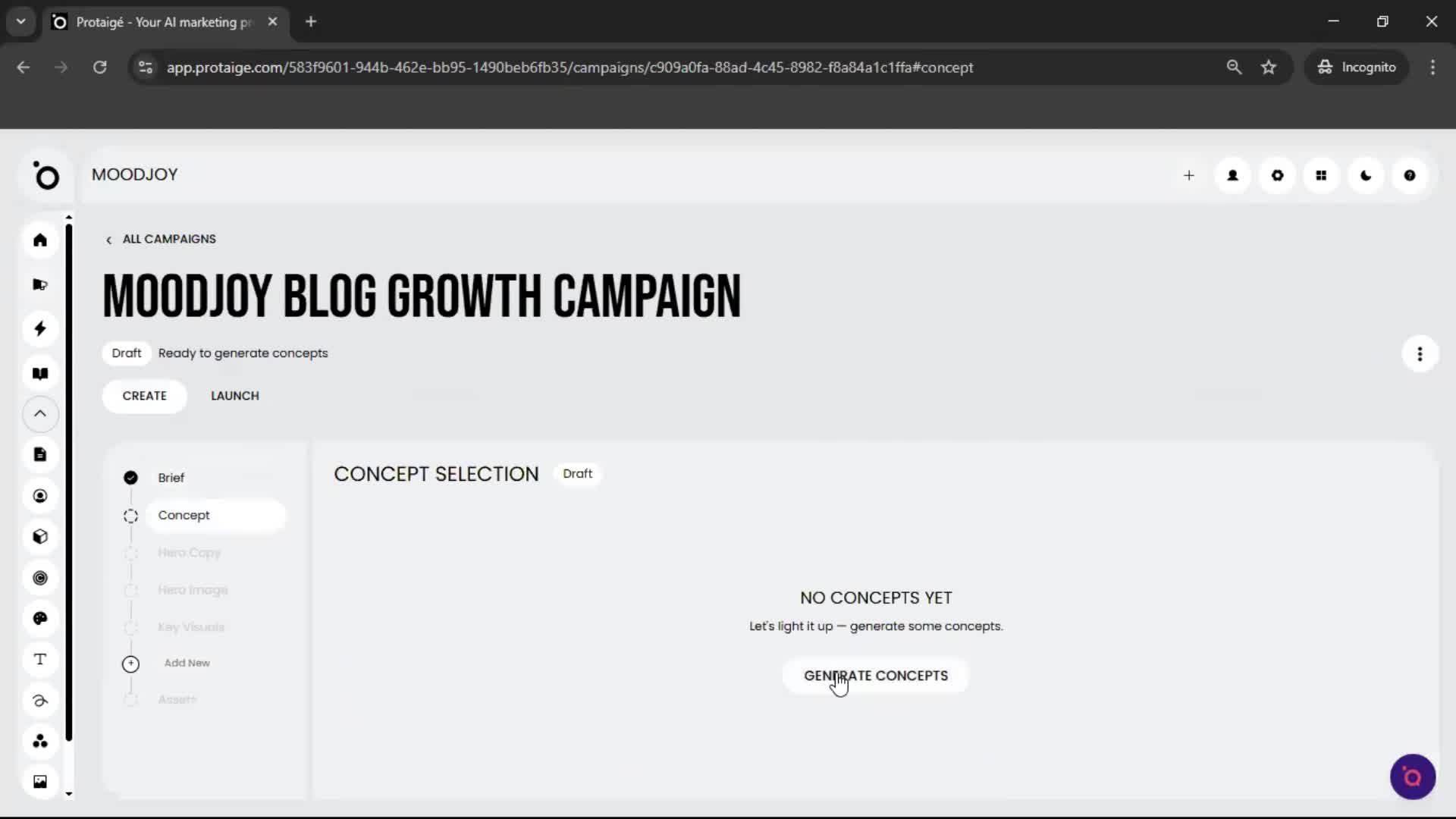 Creating a campaign screenshot