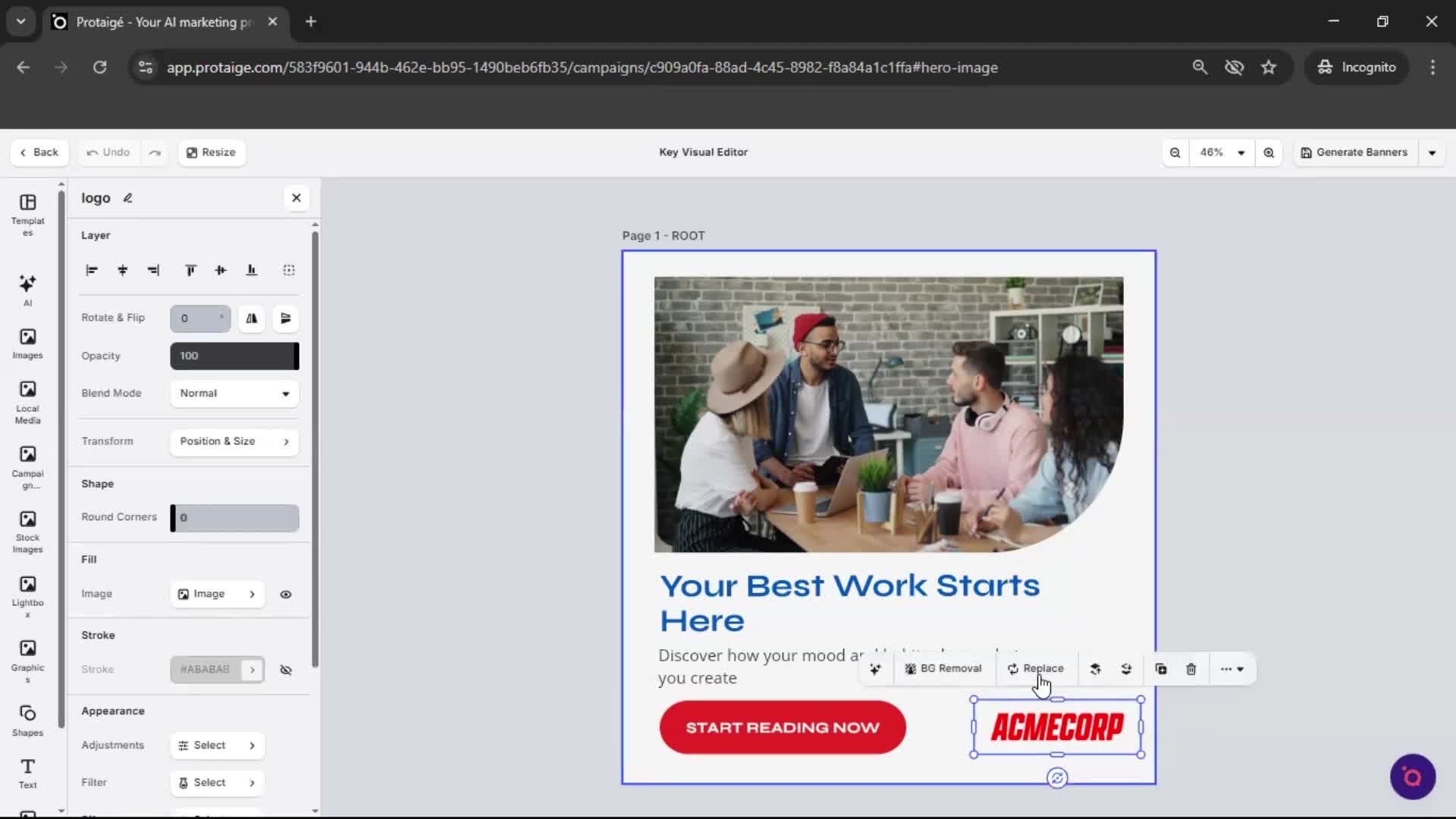 Creating a campaign screenshot