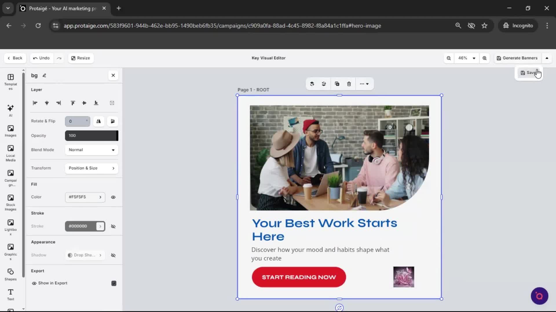 Creating a campaign screenshot