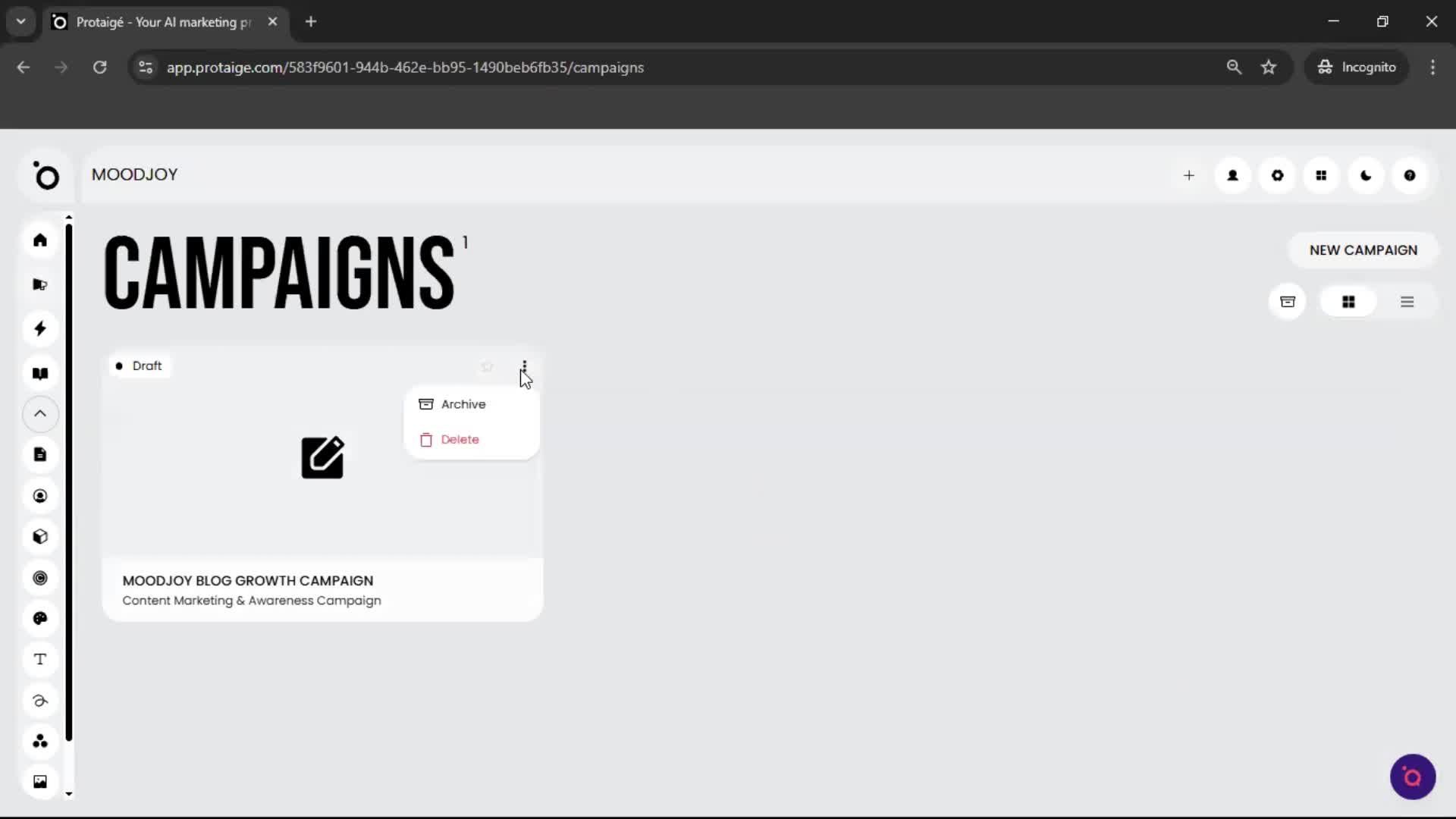 Creating a campaign screenshot