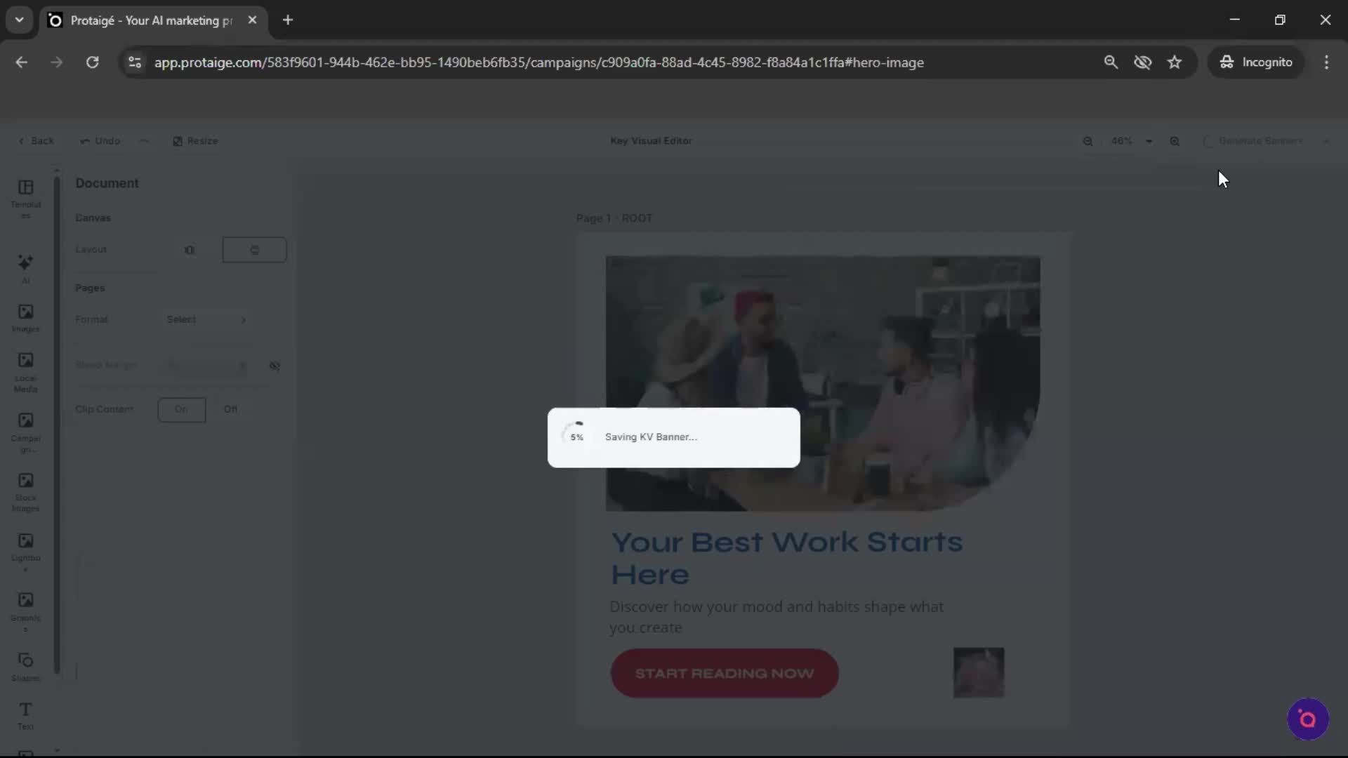Creating a campaign screenshot