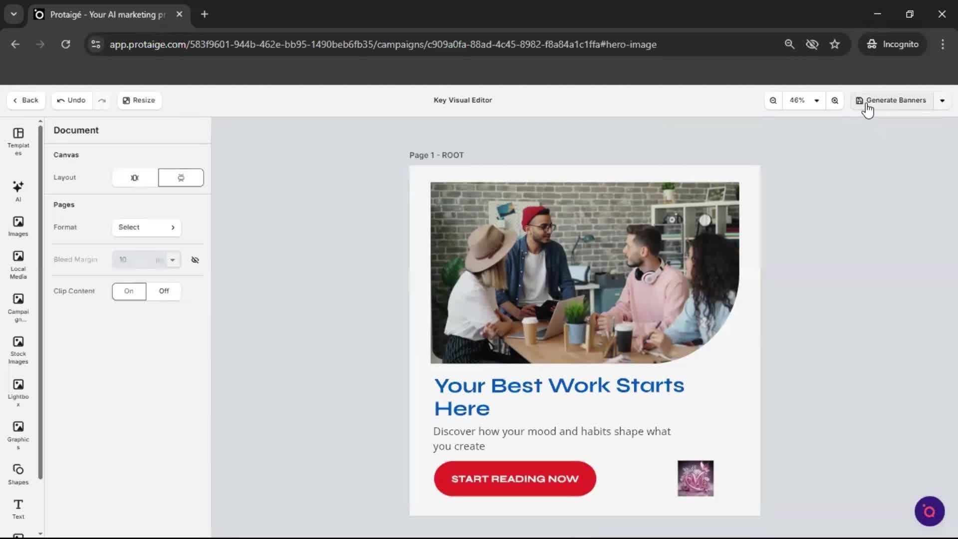 Creating a campaign screenshot