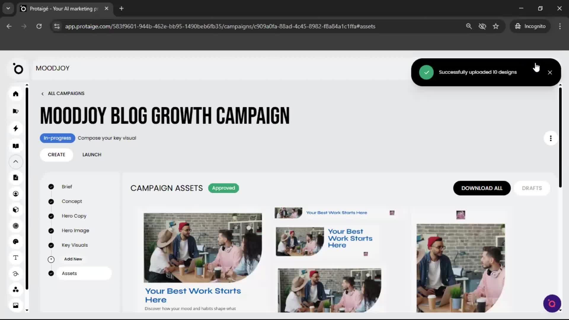 Creating a campaign screenshot