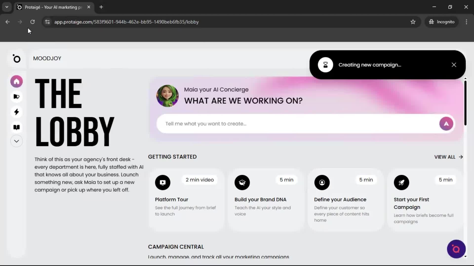 Creating a campaign screenshot