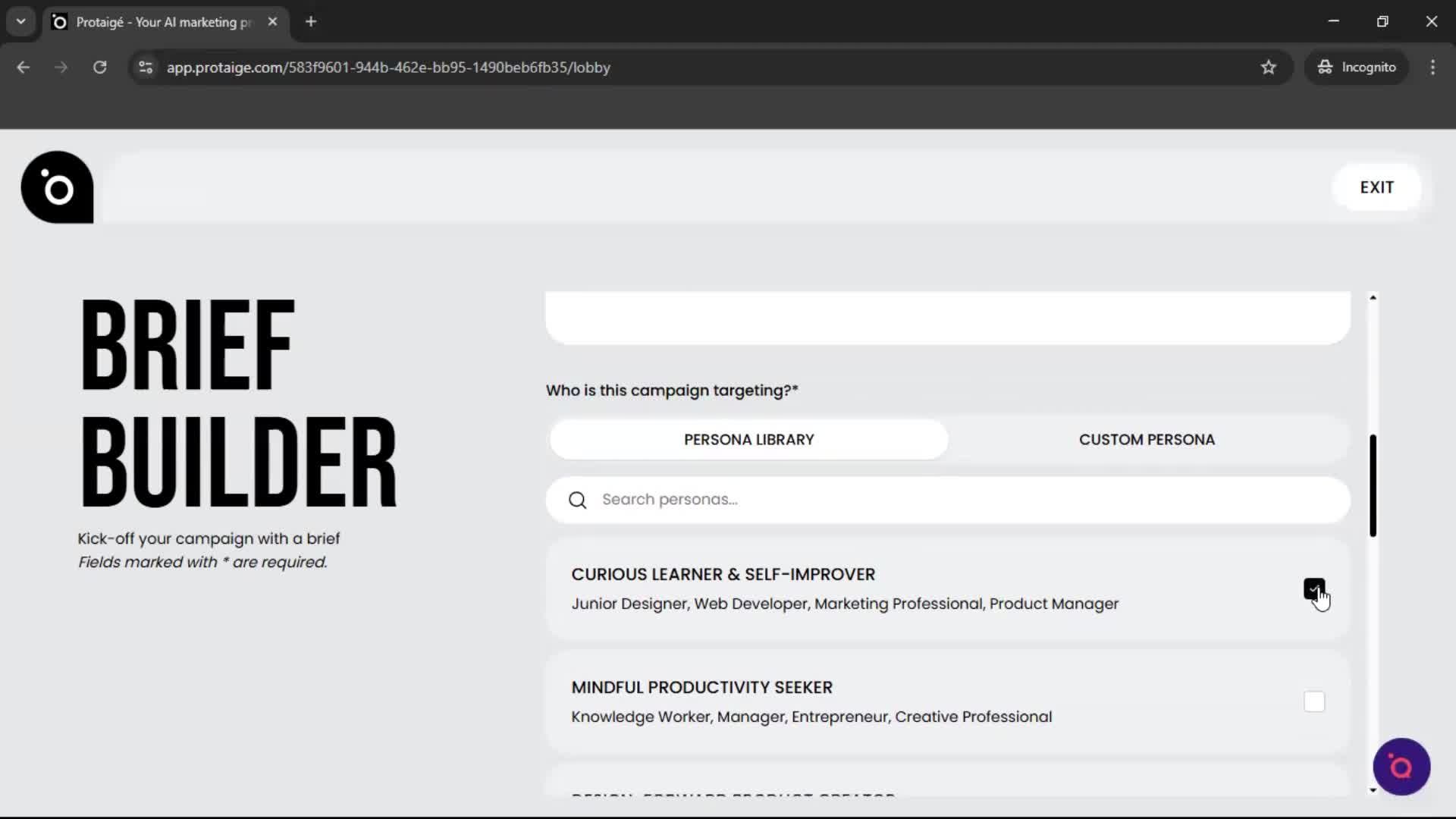 Creating a campaign screenshot