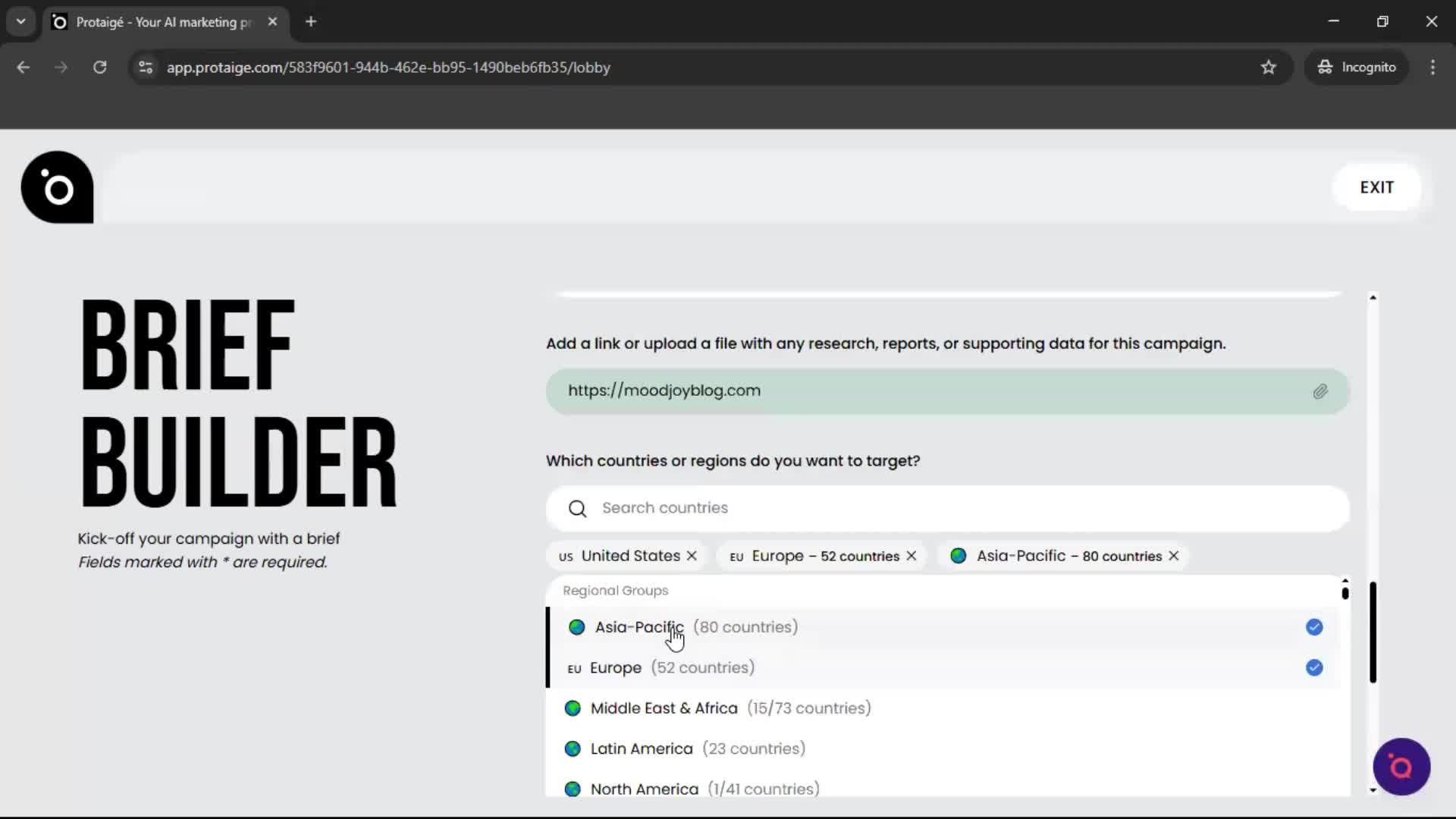 Creating a campaign screenshot