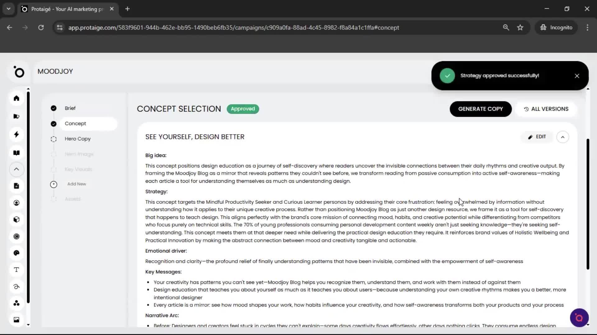 Creating a campaign screenshot