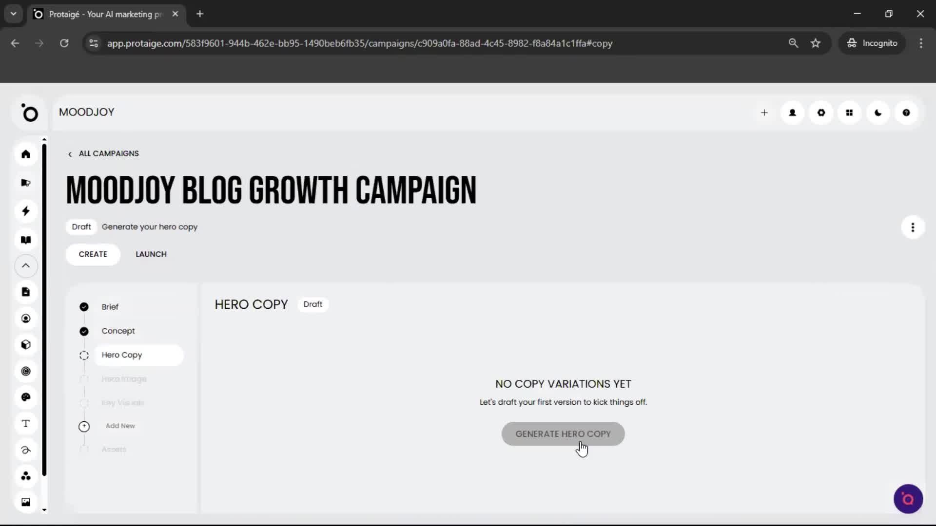 Creating a campaign screenshot