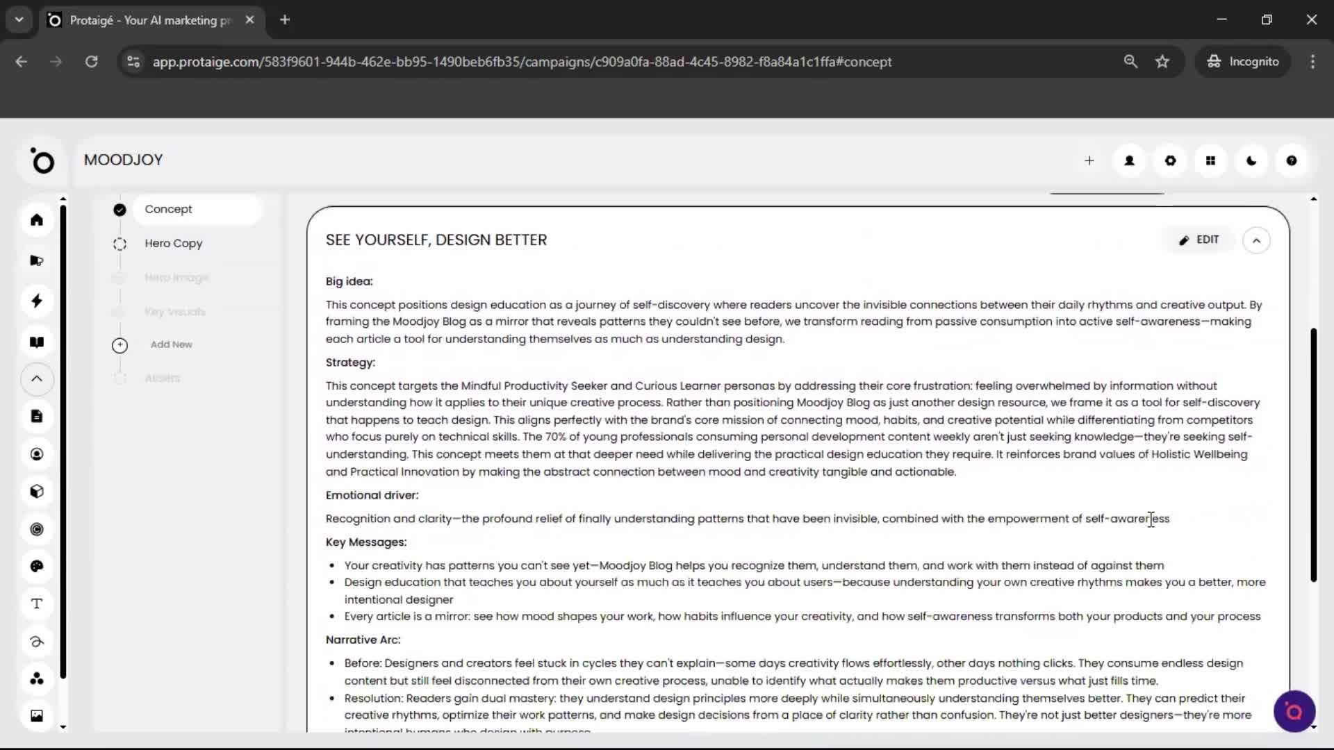 Creating a campaign screenshot