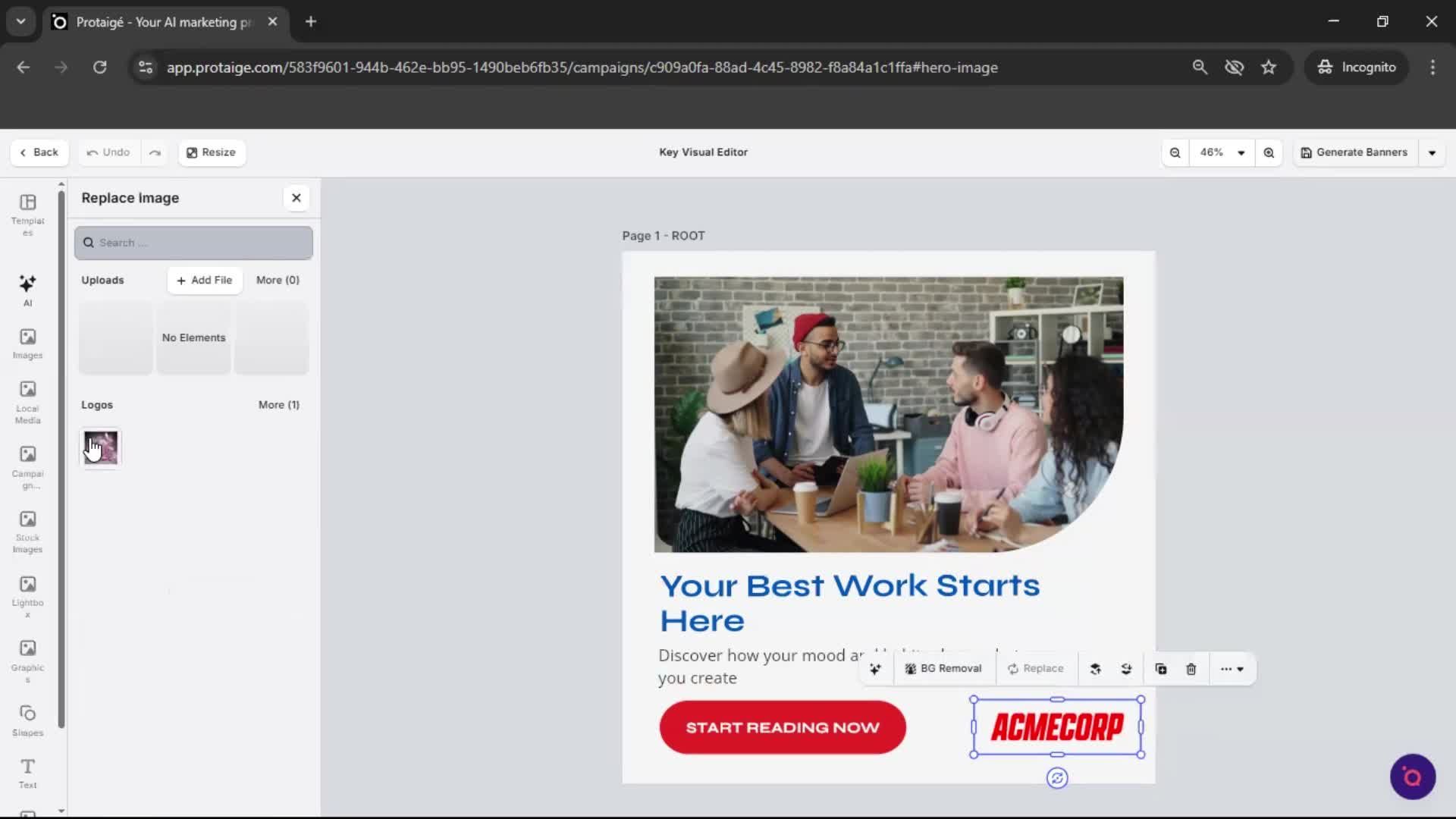 Creating a campaign screenshot