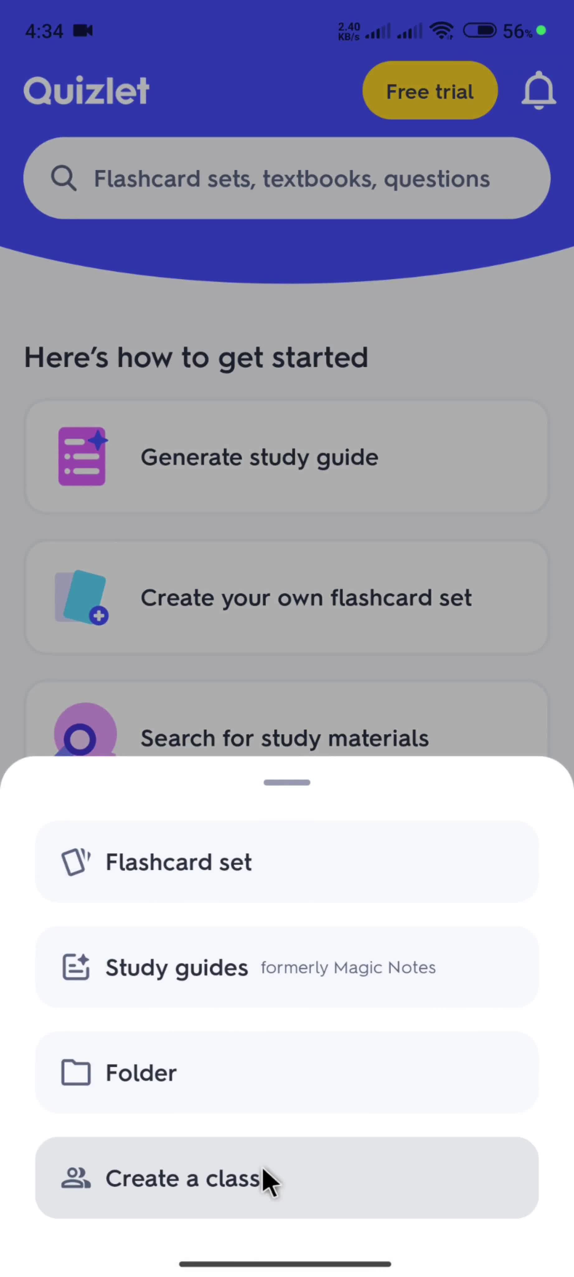 Creating a class on Quizlet video thumbnail