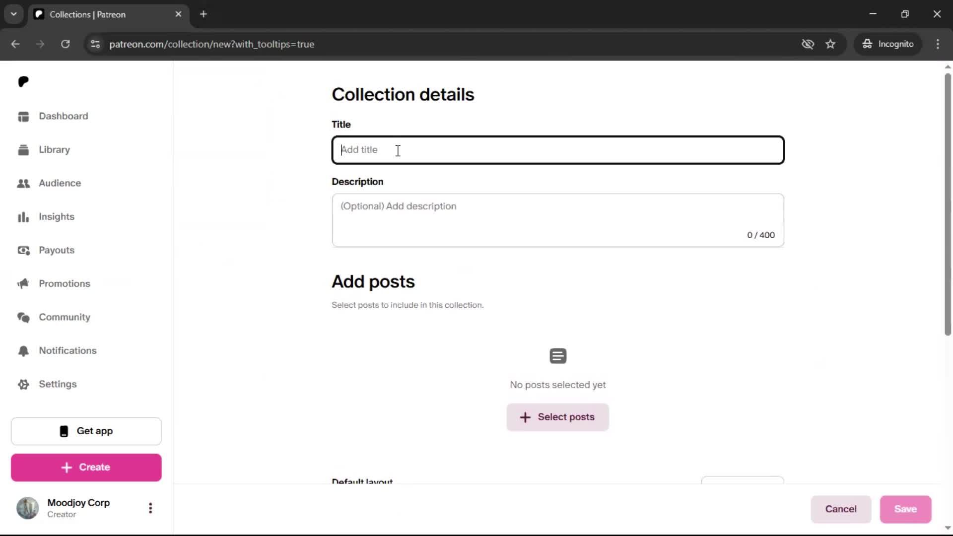 Creating a collection screenshot