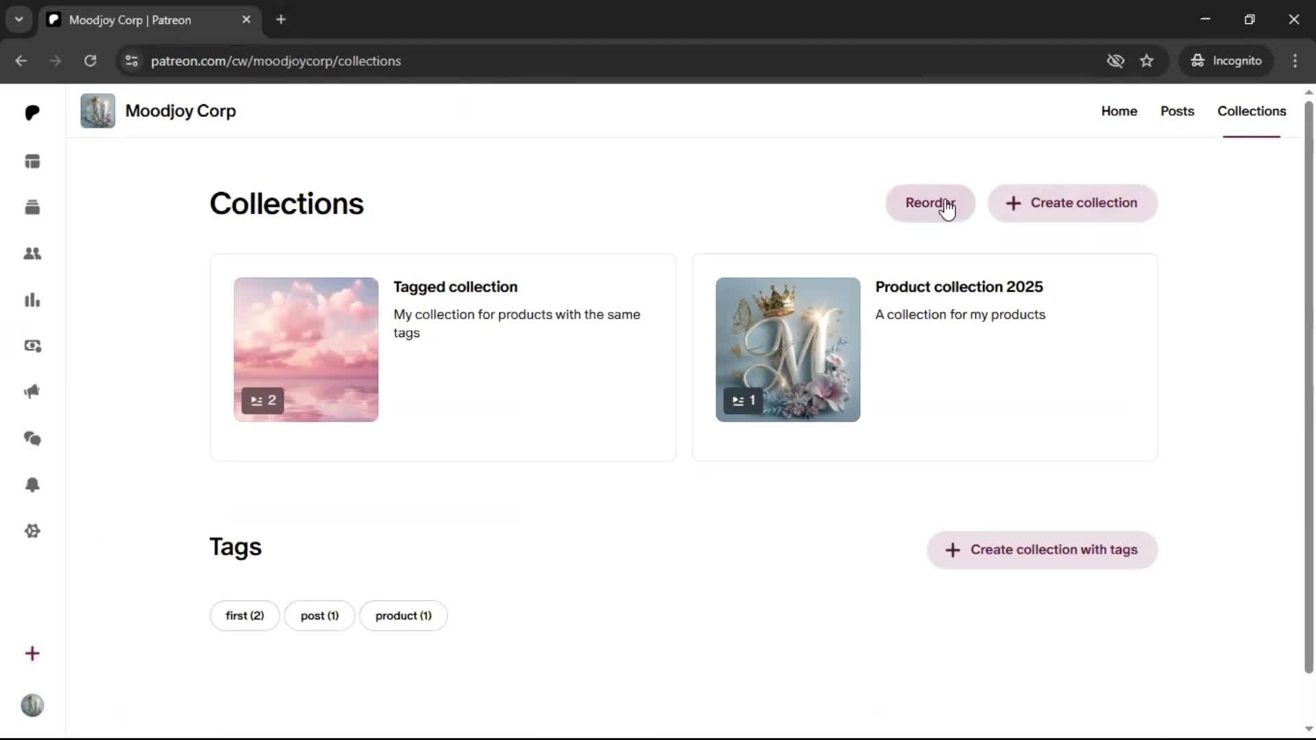 Creating a collection screenshot