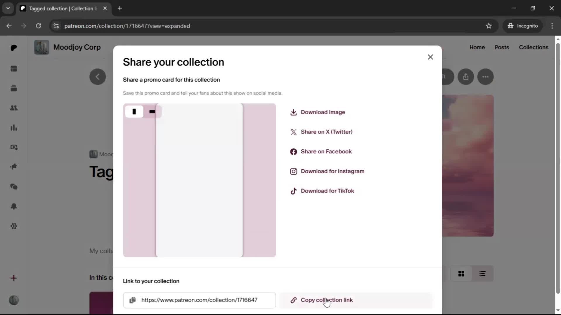Creating a collection screenshot