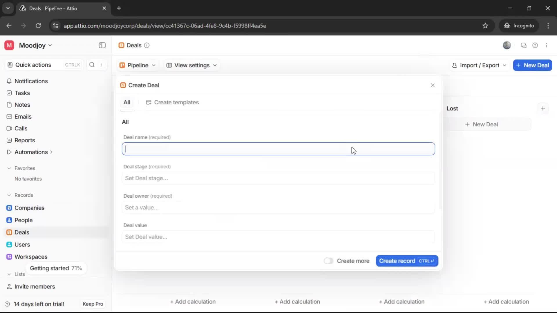 Creating a deal on Attio video thumbnail