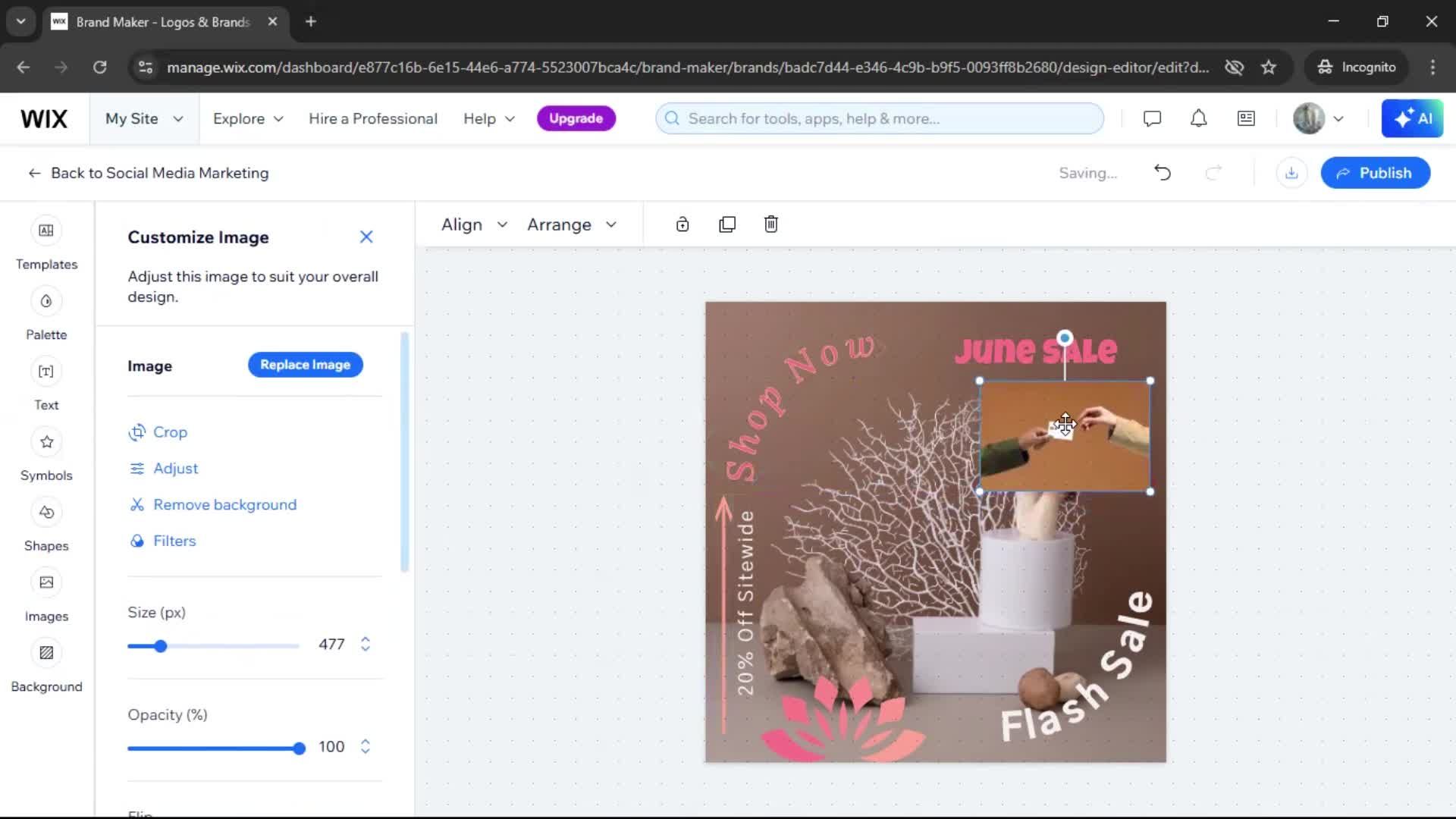 Creating a design screenshot