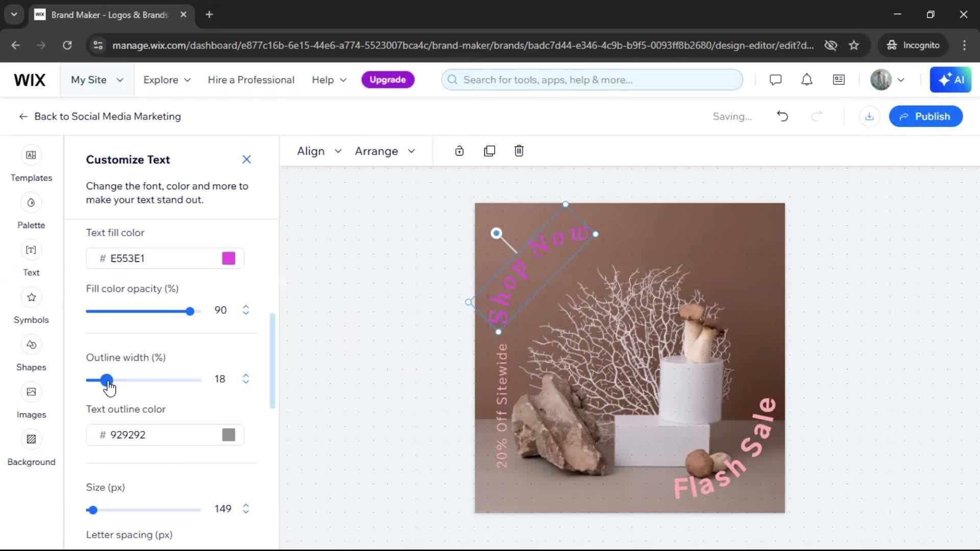Creating a design screenshot