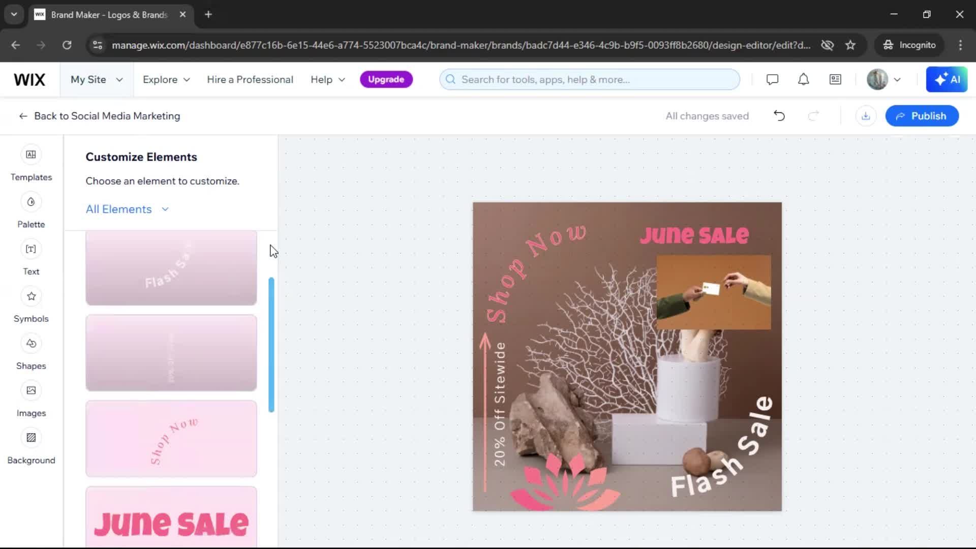 Creating a design screenshot
