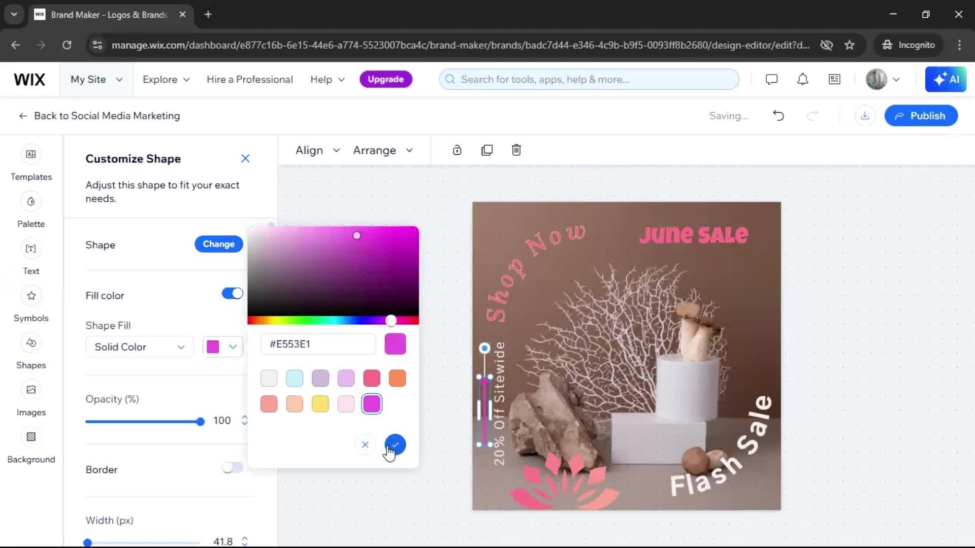 Creating a design screenshot