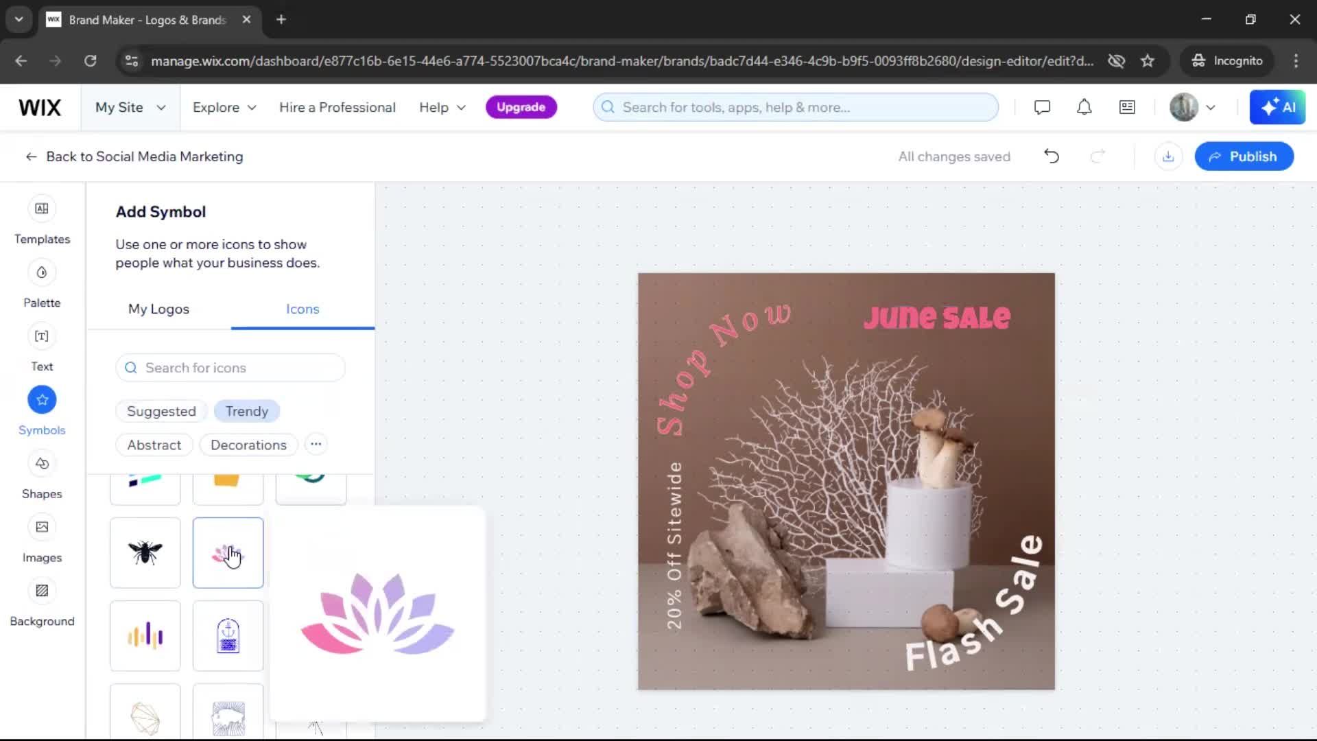 Creating a design screenshot