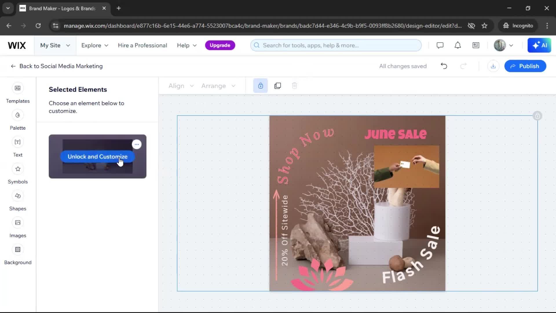 Creating a design screenshot