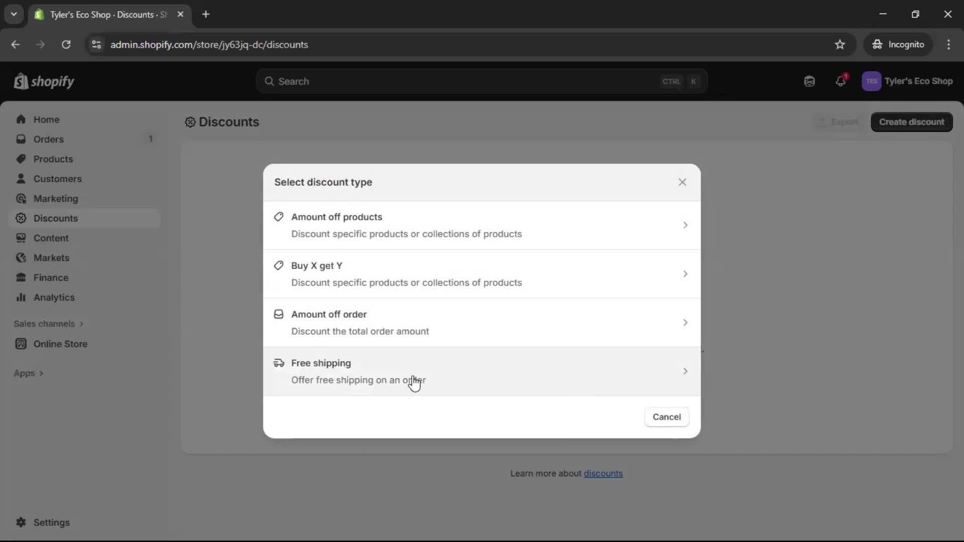 Creating a discount code on Shopify video thumbnail