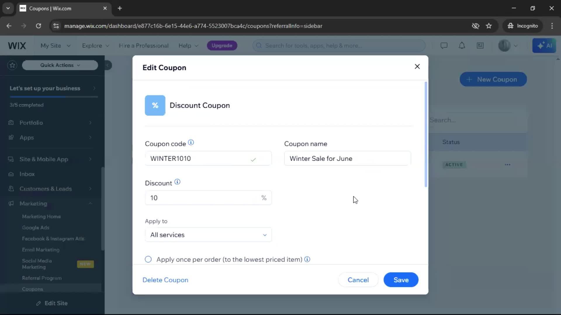 Creating a discount code on Wix video thumbnail