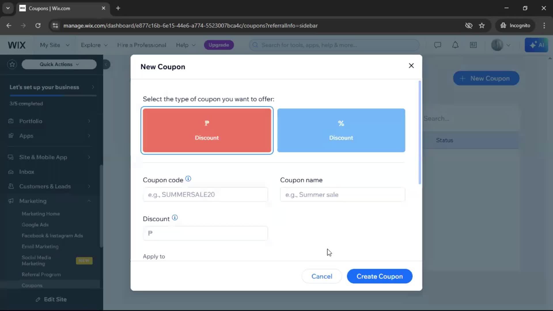 Creating a discount code on Wix video thumbnail