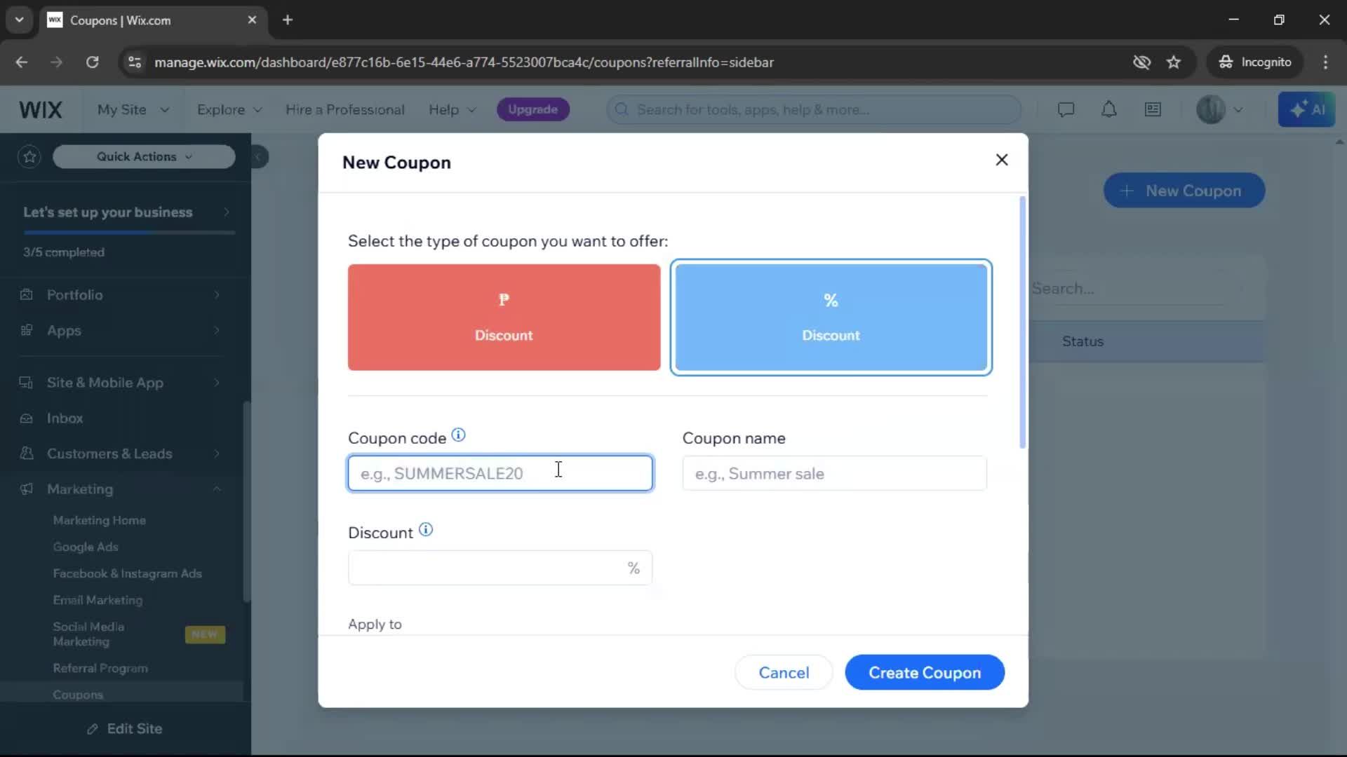 Creating a discount code on Wix video thumbnail