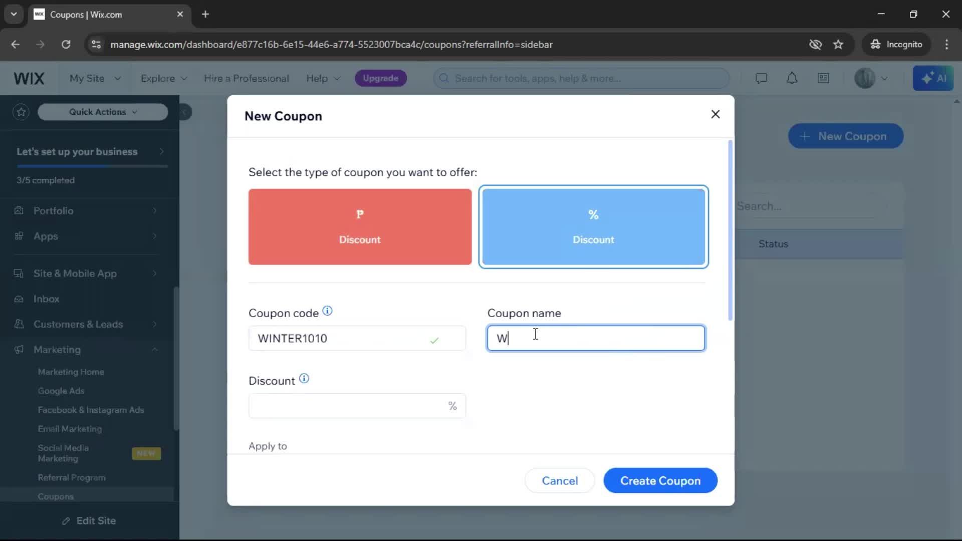 Creating a discount code on Wix video thumbnail