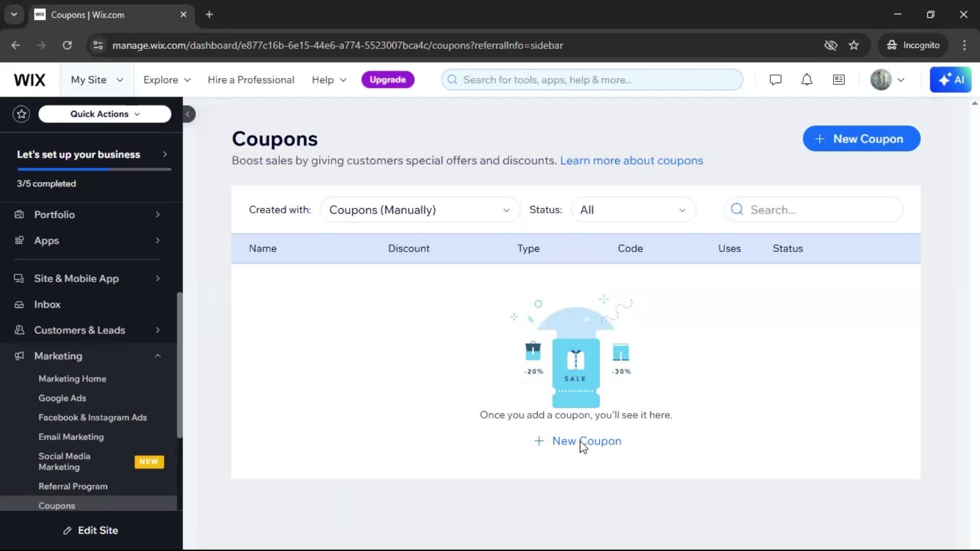 Creating a discount code on Wix video thumbnail