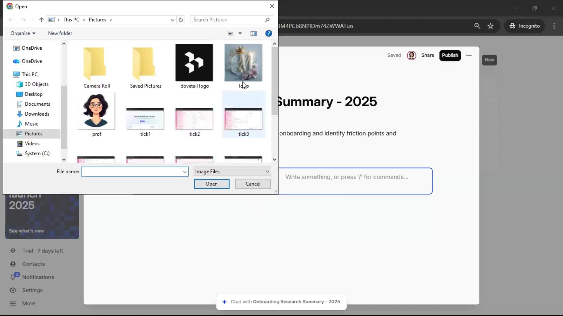 Creating a document screenshot