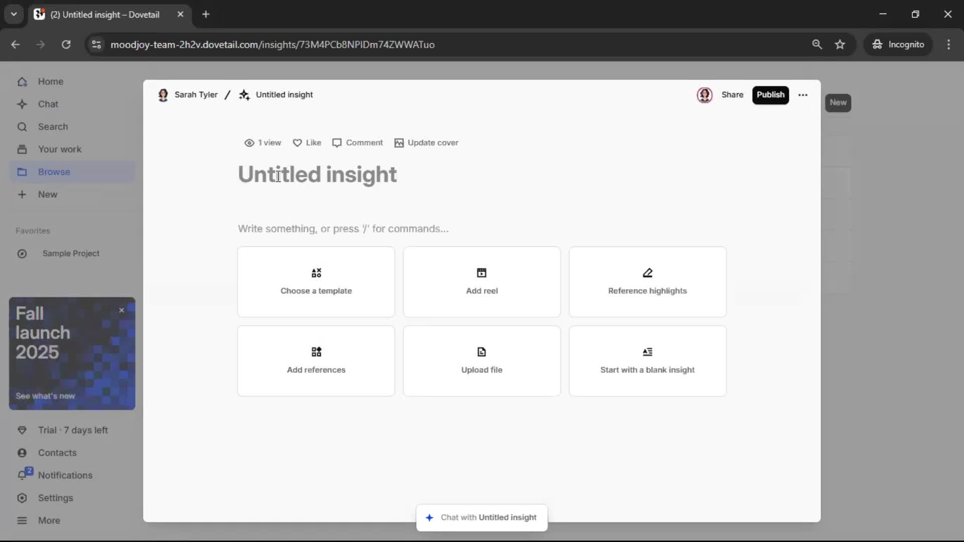 Creating a document on Dovetail video thumbnail