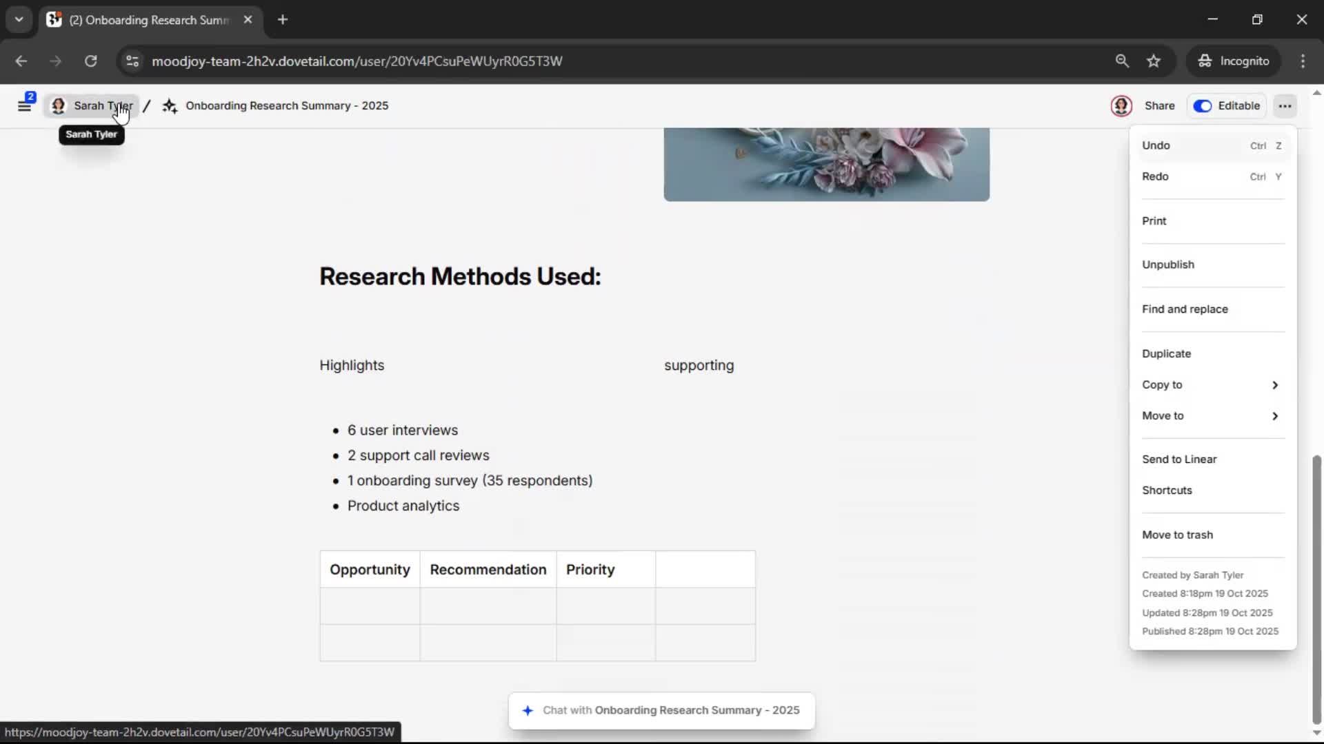 Creating a document screenshot